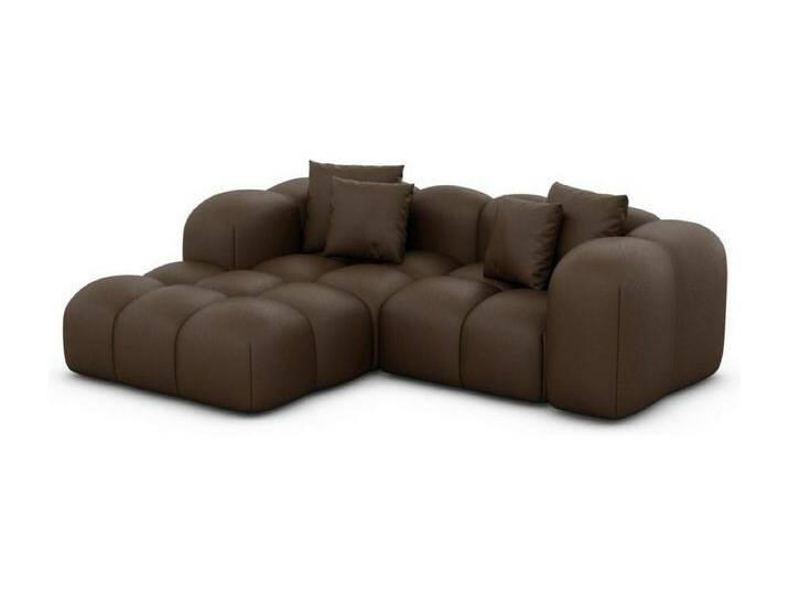 Ecksofa Formentera Mini mit Kissen Kunstleder Dunkelbraun Links von Kauf-Unique Marketplace