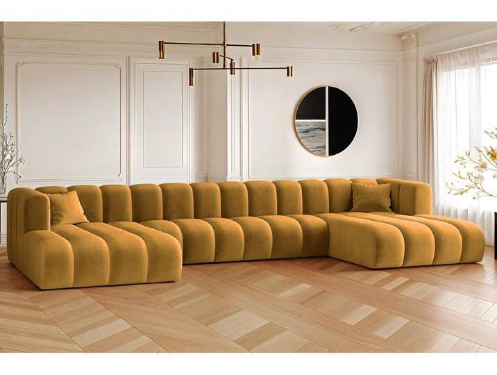 Ecksofa U-from Sofa Grand U XL modular stoff Salvador Gelb von Kauf-Unique Marketplace