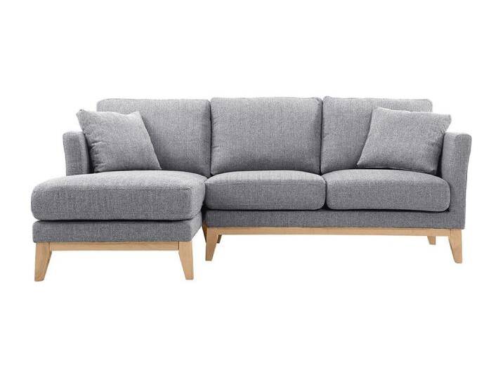 Ecksofa links OSLO im skandinavischen Stil aus hellgrauem, abziehbarem Stoff von Kauf-Unique Marketplace