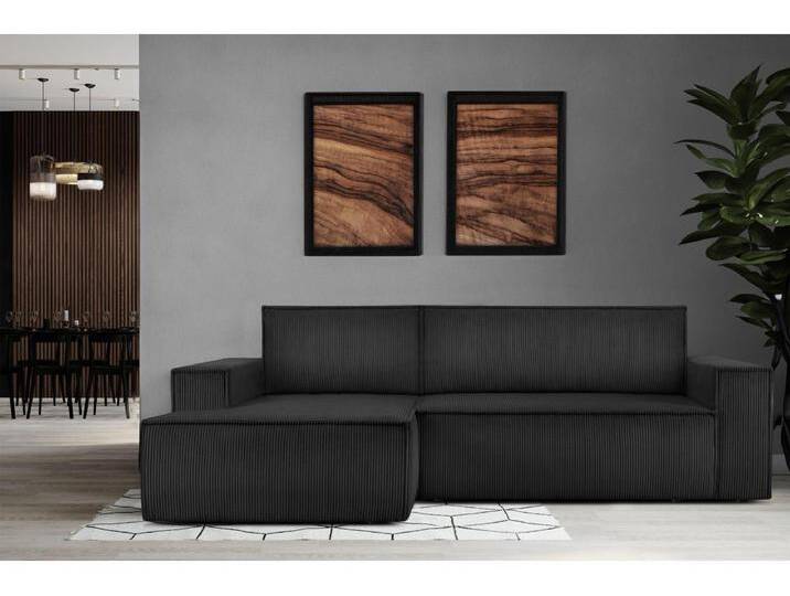 Ecksofa links - mit Schlaffunktion - in Pet Friendly Cord-Stoff - dunkelgrau - NAPI Ecksofa links - mit Schlaffunktion - in Pet Friendly Cord-Stoff - dunkelgrau - NAPI von Kauf-Unique Marketplace