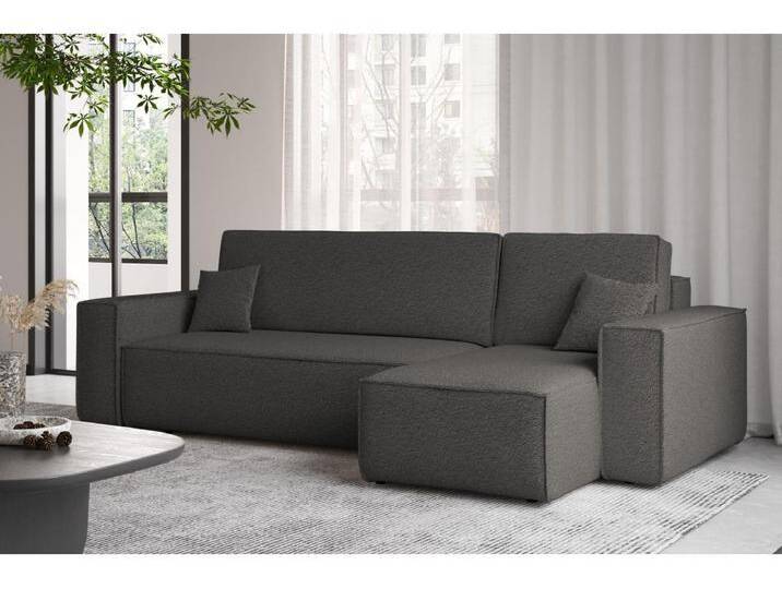 Ecksofa mit schlaffunktion und bettkasten, Ecksofa L-Form, Eckcouch L-Form BEST stoff Abriamo Graphit Rechts von Kauf-Unique Marketplace