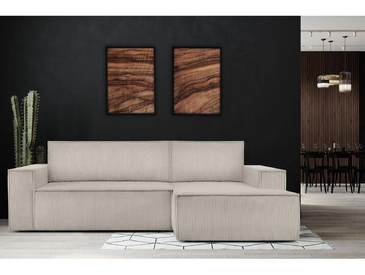 Ecksofa rechts - mit Schlaffunktion - in Pet Friendly Cord-Stoff - cremefarben - NAPI Ecksofa rechts - mit Schlaffunktion - in Pet Friendly Cord-Stoff - cremefarben - NAPI von Kauf-Unique Marketplace