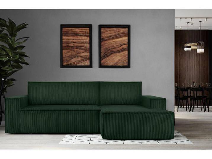 Ecksofa rechts - mit Schlaffunktion - in Pet Friendly Cord-Stoff - dunkelgrün - NAPI Ecksofa rechts - mit Schlaffunktion - in Pet Friendly Cord-Stoff - dunkelgrün - NAPI von Kauf-Unique Marketplace