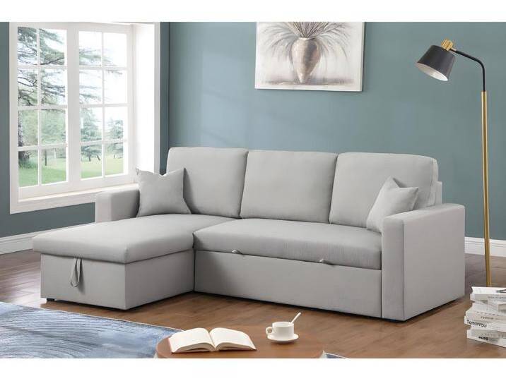 Ecksofa reversibel mit Schlaffunktion und Stauraum Alain - 3-Sitzer - Hellgrau Ecksofa reversibel mit Schlaffunktion und Stauraum Alain - 3-Sitzer - Hellgrau von Kauf-Unique Marketplace