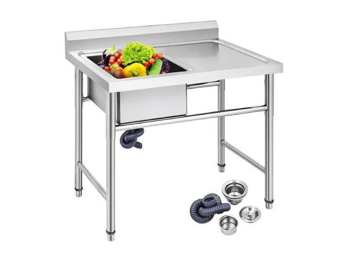 Edelstahl-Küchenspüle SucceBuy 1 Becken, Spritzschutz-Edelstahl-Standspüle, Professionelle Edelstahlspüle von Kauf-Unique Marketplace