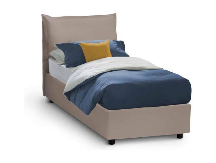 Einzelbett Dcosti, Containerbett mit Kunstlederbezug, 100% Made in Italy, Frontöffnung, passend für Matratze 80x190 cm, Turteltaube von Kauf-Unique Marketplace