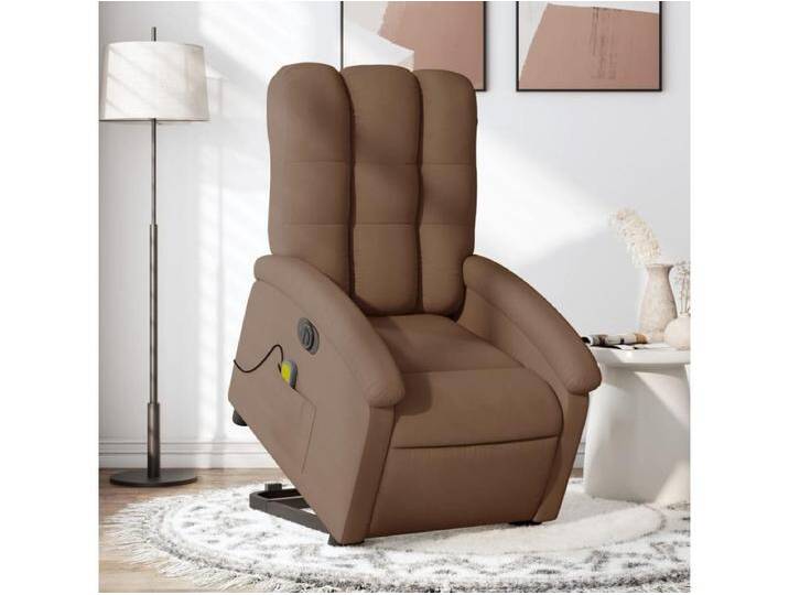Elektrischer Massagesessel mit Aufstehhilfe Braun Stoff von Kauf-Unique Marketplace