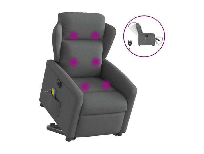 Elektrischer Massagesessel mit Aufstehhilfe Dunkelgrau Stoff Elektrischer Massagesessel mit Aufstehhilfe Dunkelgrau Stoff von Kauf-Unique Marketplace