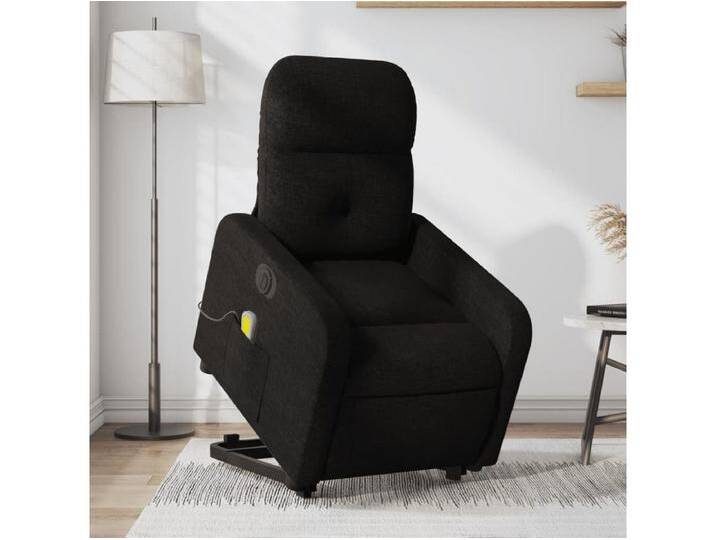 Elektrischer Massagesessel mit Aufstehhilfe Schwarz Stoff von Kauf-Unique Marketplace