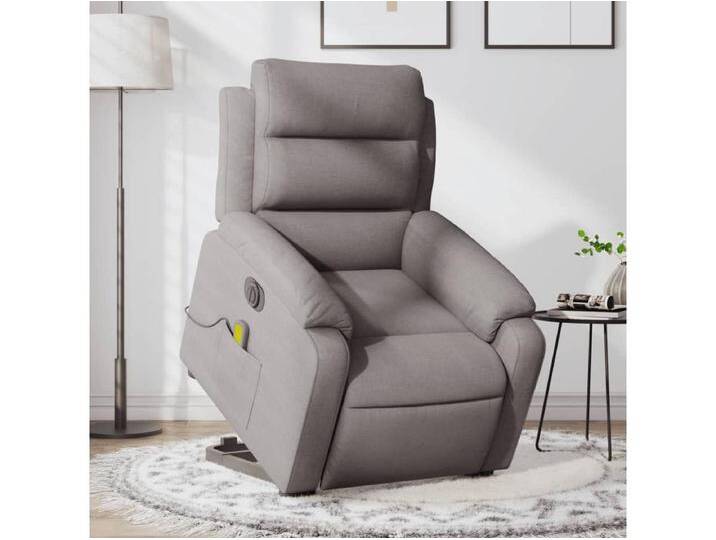 Elektrischer Massagesessel mit Aufstehhilfe Taupe Stoff von Kauf-Unique Marketplace