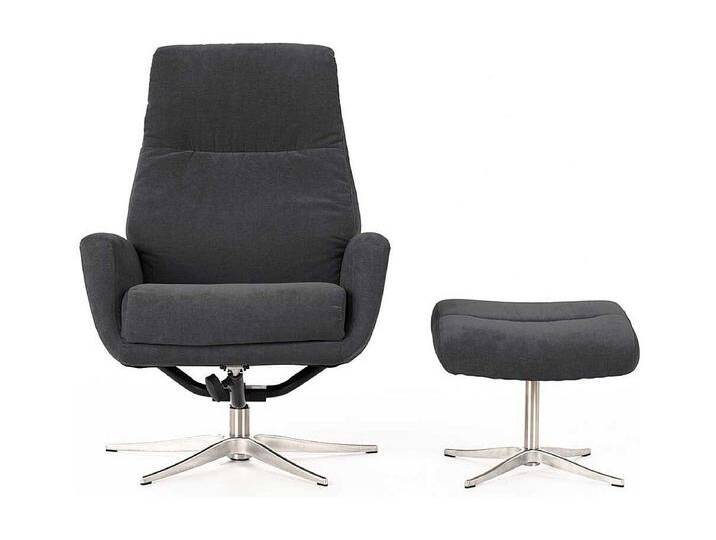 Entspannungssessel in Dunkelgrau Samt Fußhocker (zweiteilig) von Kauf-Unique Marketplace