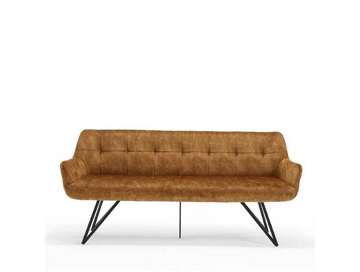 Essbank Ockergelb Velours in modernem Design 180 cm breit von Kauf-Unique Marketplace