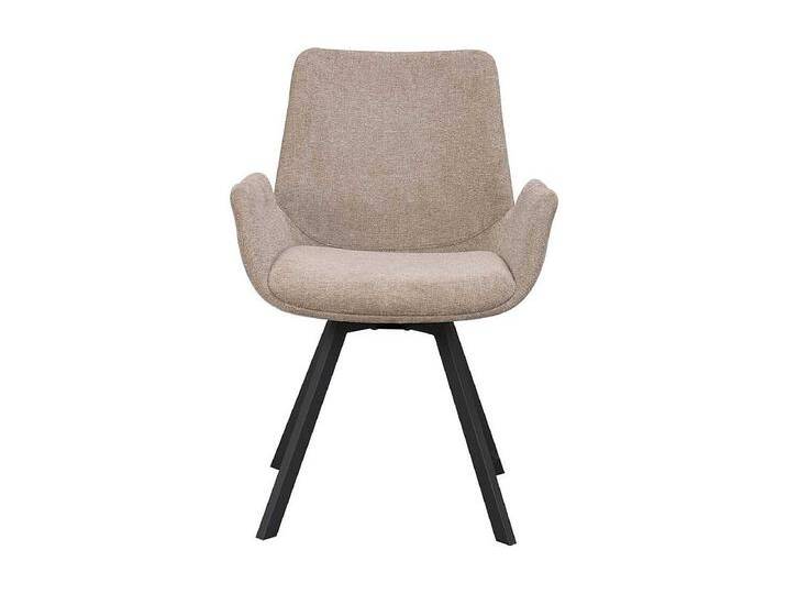 Esstisch St�hle aus Webstoff und Metall Beige & Schwarz (2er Set) von Kauf-Unique Marketplace