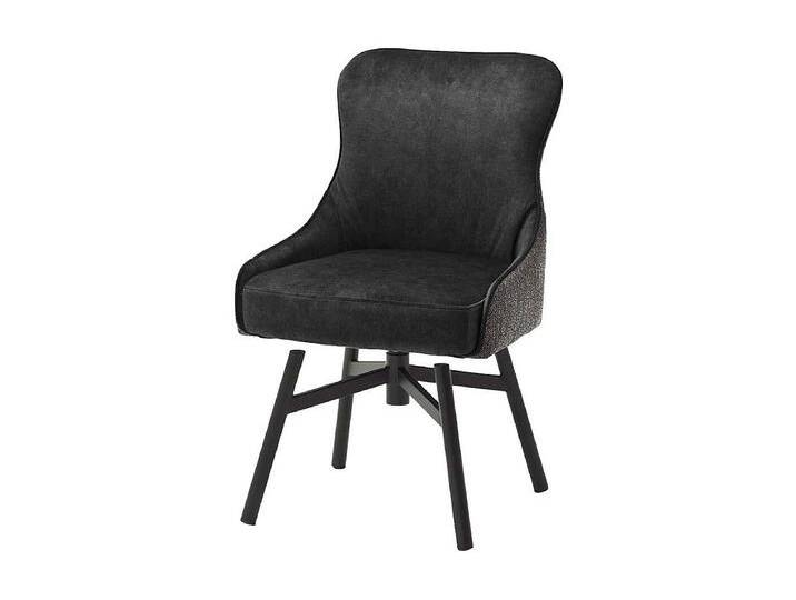Esstisch St�hle in Anthrazit Stoff drehbar (2er Set) von Kauf-Unique Marketplace