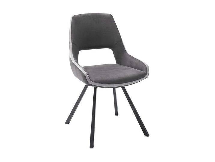 Esstisch St�hle in Dunkelgrau Microfaser 50 cm Sitzh�he (2er Set) von Kauf-Unique Marketplace