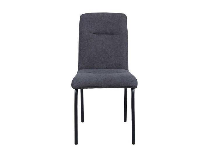 Esstisch St�hle in Dunkelgrau Webstoff Metallgestell (2er Set) von Kauf-Unique Marketplace