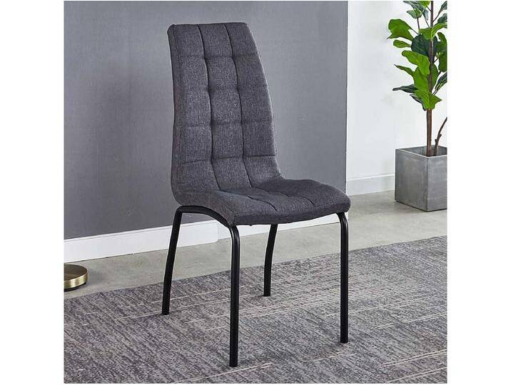 Esstisch St�hle in Dunkelgrau Webstoff modern (2er Set) von Kauf-Unique Marketplace