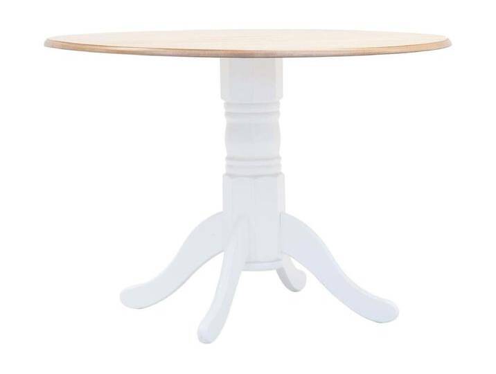 Esstisch Weiß und Braun 106 cm Massivholz Gummibaum Esstisch Weiß und Braun 106 cm Massivholz Gummibaum von Kauf-Unique Marketplace