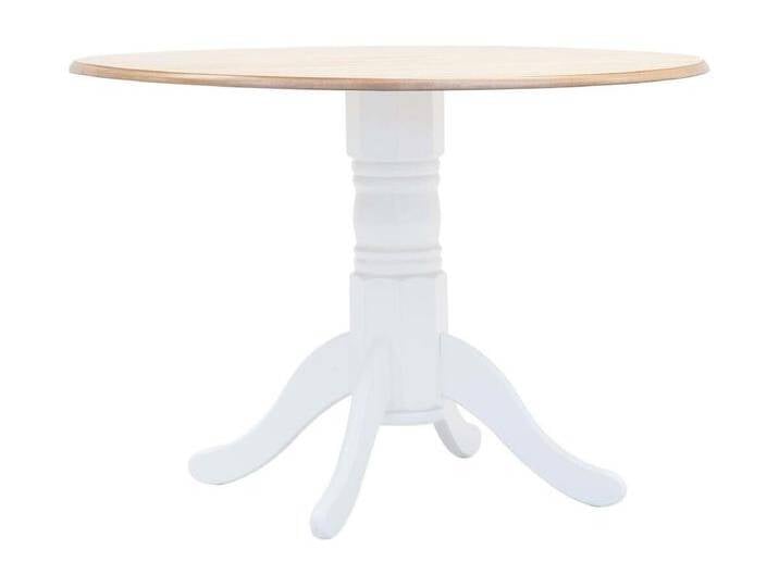 Esstisch Weiß und Braun 106 cm Massivholz Gummibaum Esstisch Weiß und Braun 106 cm Massivholz Gummibaum von Kauf-Unique Marketplace