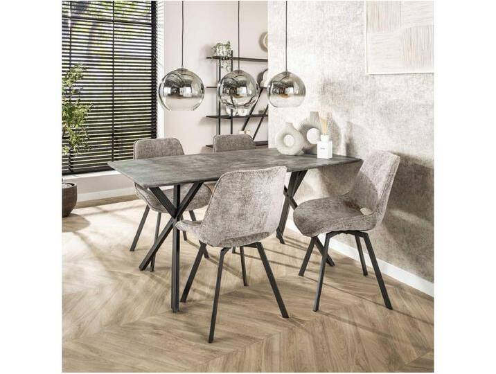 Esstisch ovale Platte - Esstisch Betonoptik - Vintage Stahl - Grau - 160x90cm Esstisch ovale Platte - Esstisch Betonoptik - Vintage Stahl - Grau - 160x90cm von Kauf-Unique Marketplace