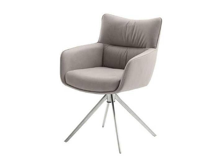 Esstischsessel Leder in modernem Design Gestell aus Edelstahl (2er Set) von Kauf-Unique Marketplace