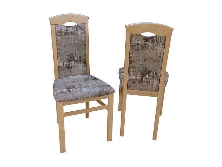 Esstischstuhl aus Massivholz Webstoff Bunt (2er Set) von Kauf-Unique Marketplace