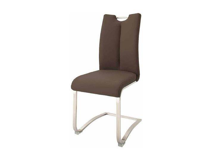 Esstischstuhl in Kunstleder Braun Edelstahl (2er Set) von Kauf-Unique Marketplace