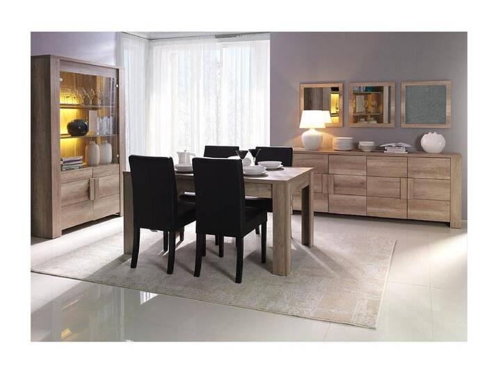 Esszimmer FARRA: Buffet, Vitrine, 3 Spiegel und Tisch mit LED von Kauf-Unique Marketplace