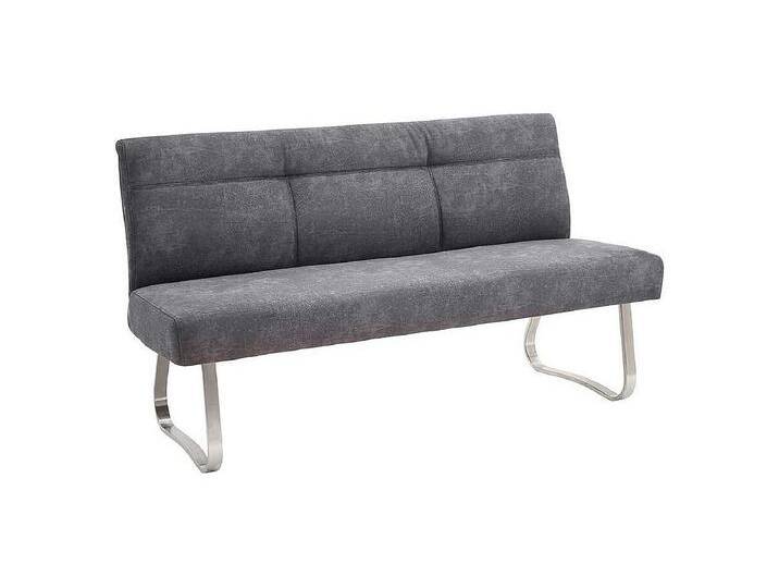 Esszimmer Sitzbank in Anthrazit Microfaser Bügelgestell aus Edelstahl Esszimmer Sitzbank in Anthrazit Microfaser Bügelgestell aus Edelstahl von Kauf-Unique Marketplace