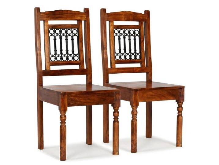 Esszimmerstühle 2 Stk. Massivholz mit Honigfarbenem Finish von Kauf-Unique Marketplace