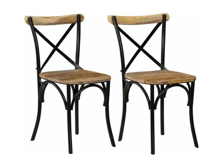Esszimmerstühle 2 Stk. Schwarz Mango-Massivholz von Kauf-Unique Marketplace
