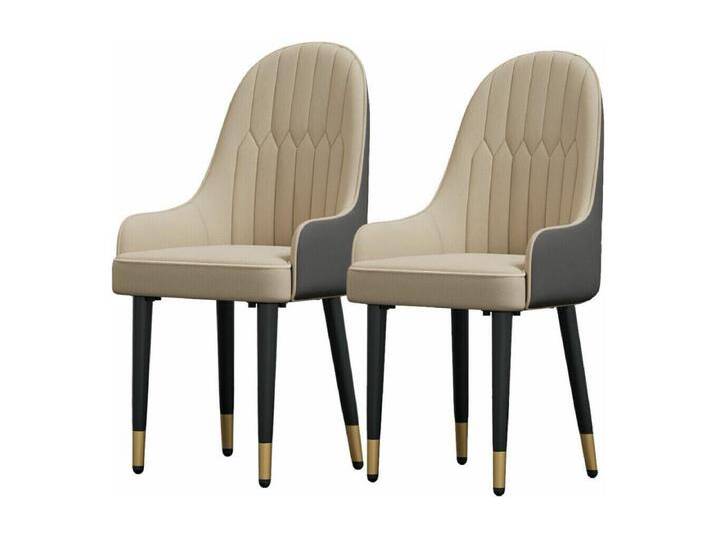Esszimmerstühle 2er-Set Küchenstuhl Bequemer Esszimmerstuhl aus Leder 52x49x90cm - Cremeweiß von Kauf-Unique Marketplace