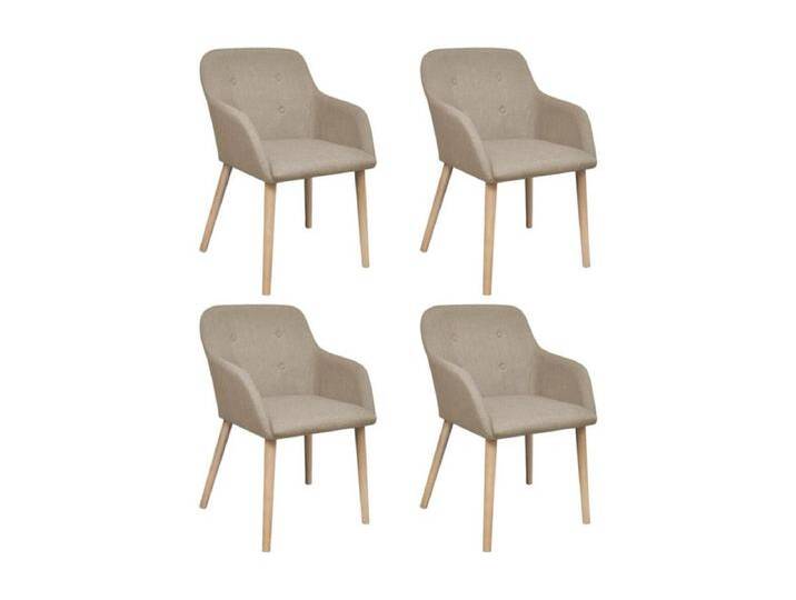 Esszimmerstühle 4 Stk. Beige Stoff und Massivholz Eiche von Kauf-Unique Marketplace