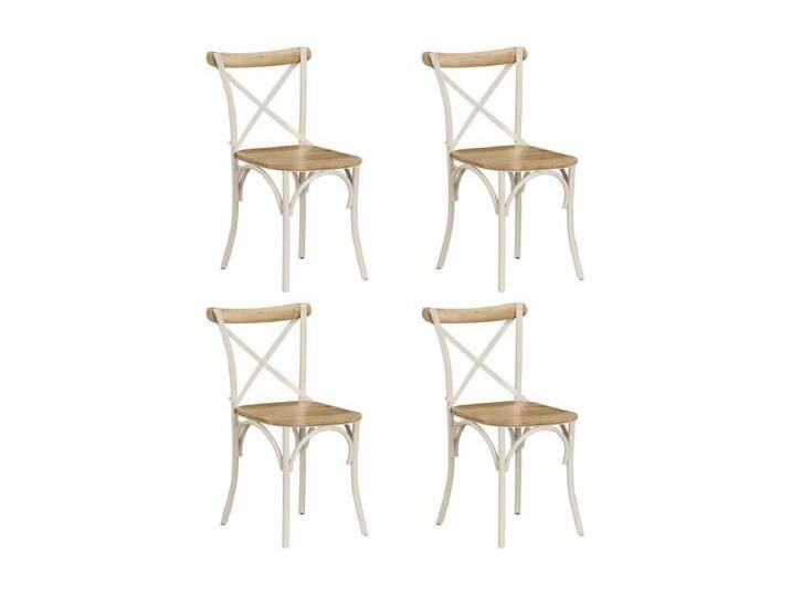 Esszimmerstühle 4 Stk. Weiß Mango-Massivholz von Kauf-Unique Marketplace