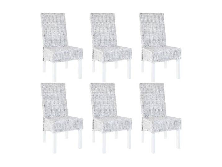 Esszimmerstühle 6 Stk. Hellbraun Kubu Rattan und Mangoholz von Kauf-Unique Marketplace