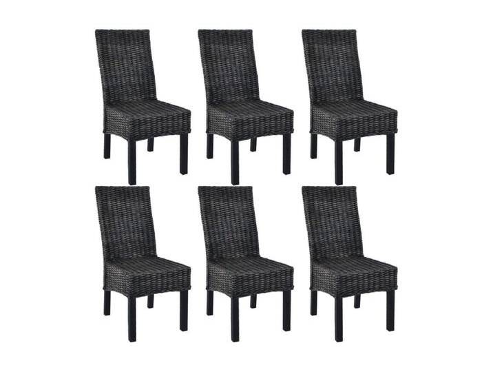 Esszimmerstühle 6 Stk. Schwarz Kubu Rattan und Mangoholz von Kauf-Unique Marketplace