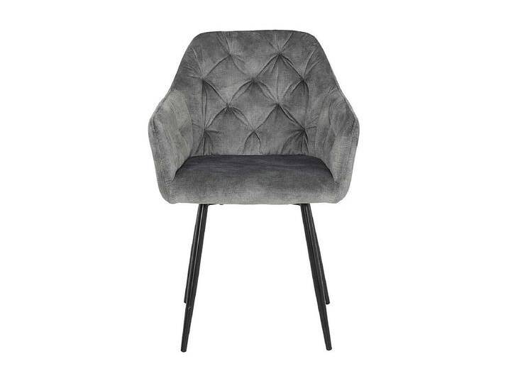 Esszimmerstuehle in Grau Samtvelours Gestell aus Metall (2er Set) von Kauf-Unique Marketplace