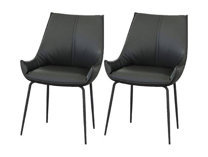 Esszimmerstuhl 2er-Set - Leder - schwarz - PERKO Esszimmerstuhl 2er-Set - Leder - schwarz - PERKO von Kauf-Unique Marketplace