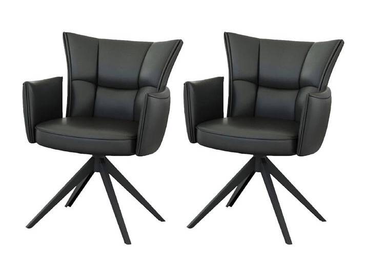 Esszimmerstuhl 2er-Set - Leder - schwarz - STRAP Esszimmerstuhl 2er-Set - Leder - schwarz - STRAP von Kauf-Unique Marketplace