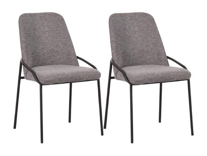 Esszimmerstuhl 2er-Set - Stoff & Metall - grau - GERING von Kauf-Unique Marketplace