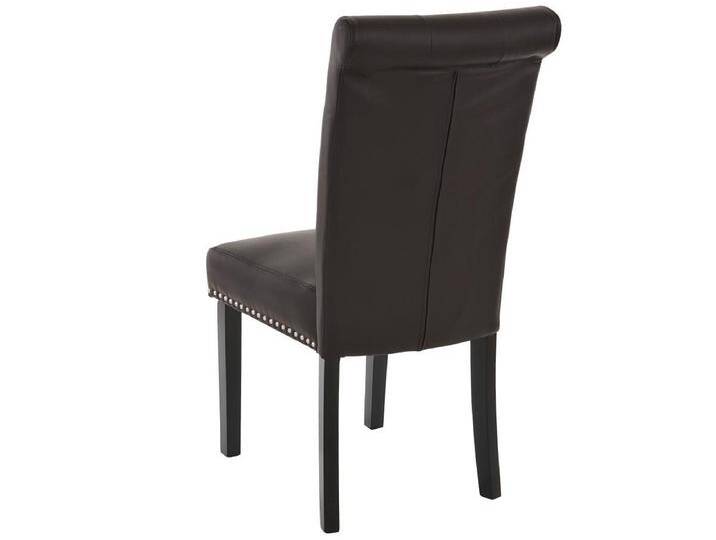 Esszimmerstuhl Chesterfield Il (2er-Set), Kunstleder, coffee, dunkle Beine von Kauf-Unique Marketplace