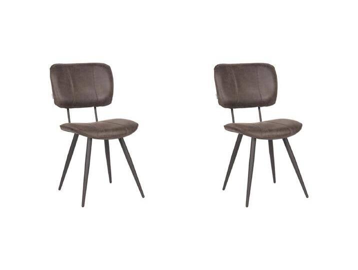 Esszimmerstuhl Fos - Anthrazit - Leder - 2er Set von Kauf-Unique Marketplace