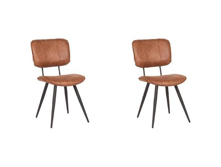Esszimmerstuhl Fos - Cognac - Leder - 2er-Set von Kauf-Unique Marketplace