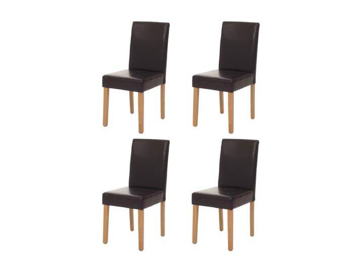 Esszimmerstuhl Littau (4er-Set), Leder, braun helle Beine von Kauf-Unique Marketplace