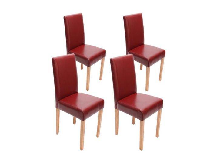 Esszimmerstuhl Littau (4er-Set), Leder, rot helle Beine von Kauf-Unique Marketplace