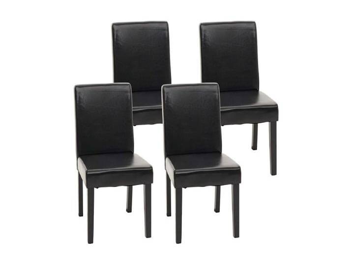 Esszimmerstuhl Littau (4er-Set), Leder, schwarz dunkle Beine von Kauf-Unique Marketplace