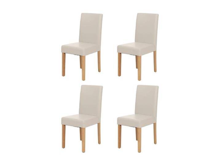 Esszimmerstuhl Littau (4er-Set), Leder, weiß helle Beine von Kauf-Unique Marketplace