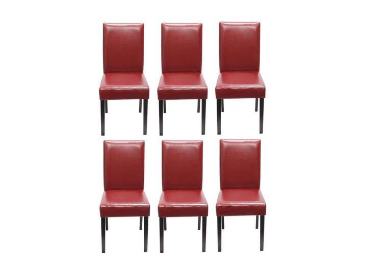 Esszimmerstuhl Littau (6er-Set), Leder, rot, dunkle Beine von Kauf-Unique Marketplace
