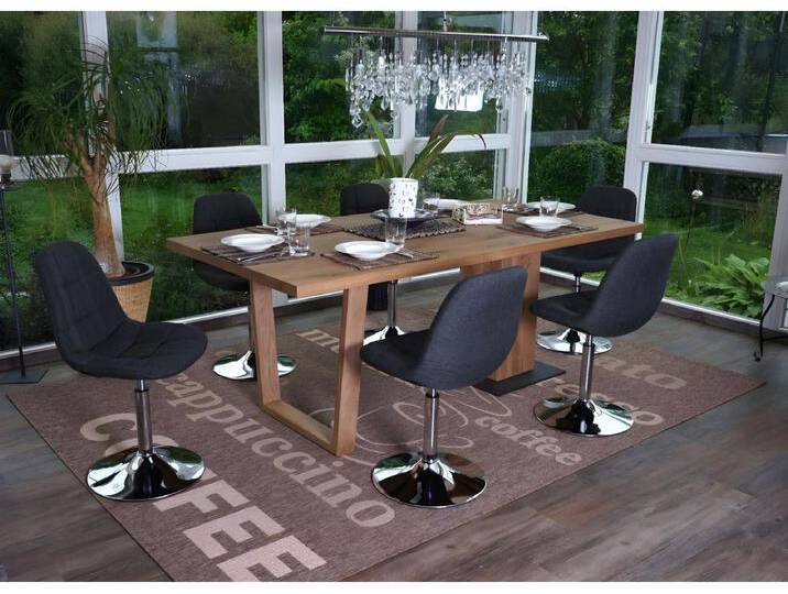 Esszimmerstuhl MCW-A60 (6er-Set), Textil dunkelgrau von Kauf-Unique Marketplace