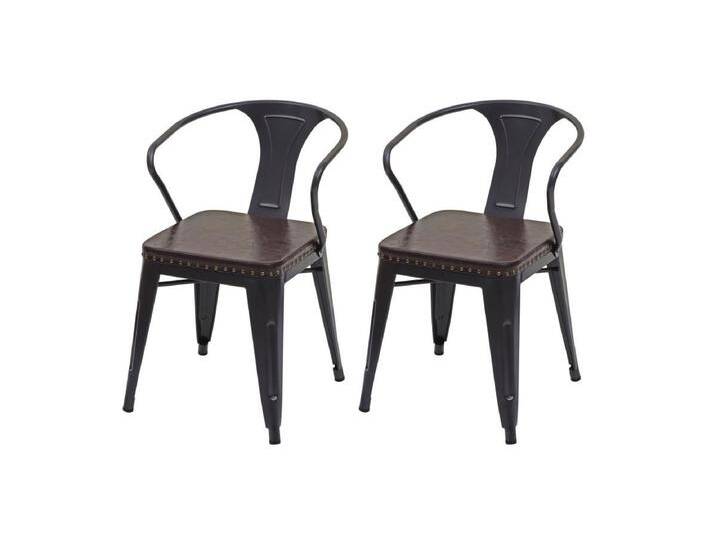 Esszimmerstuhl MCW-H10d (2er-Set), Schwarz-braun von Kauf-Unique Marketplace